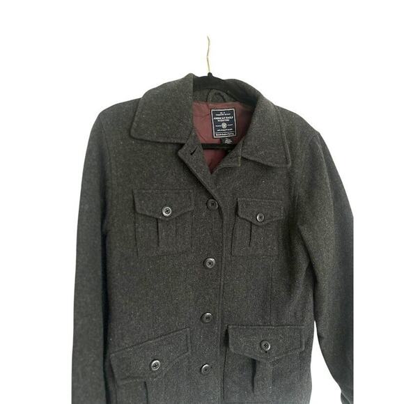 AMERICAN EAGLE Charcoal Grey Wool Peacoat Jacket Coat Size Medium Womens Pocket - Picture 2 of 5